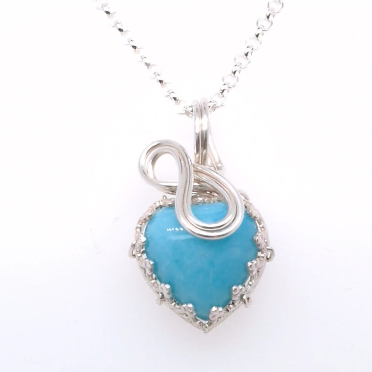 Amazonite Heart Pendant