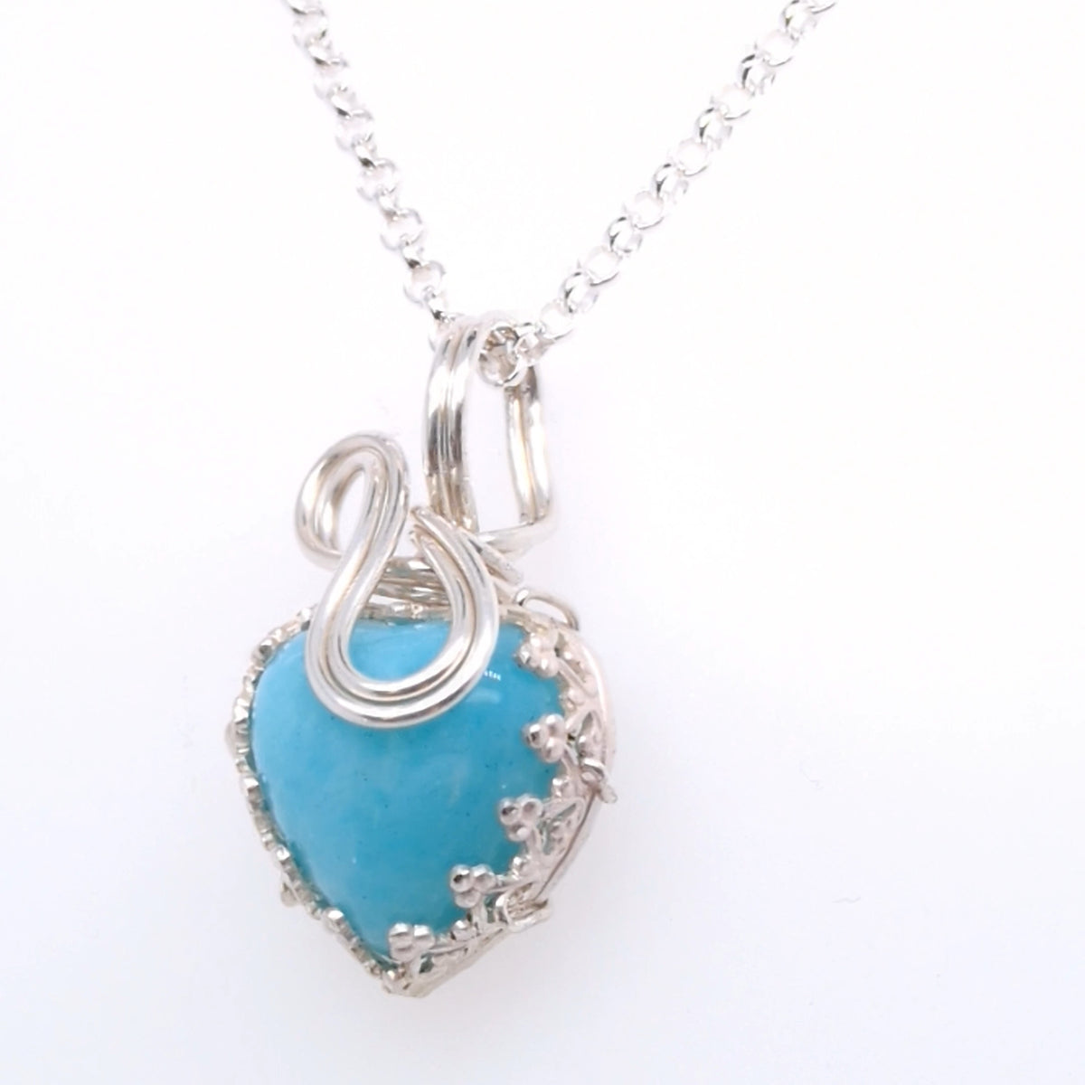 Amazonite Heart Pendant