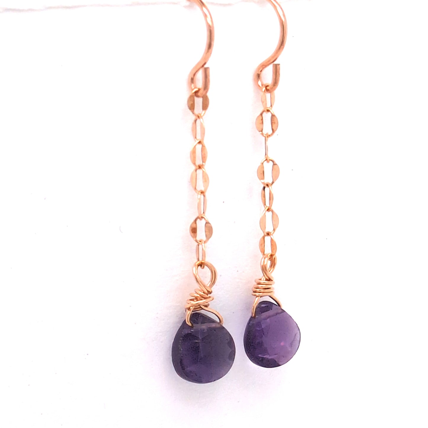 Amethyst Chain Earrings