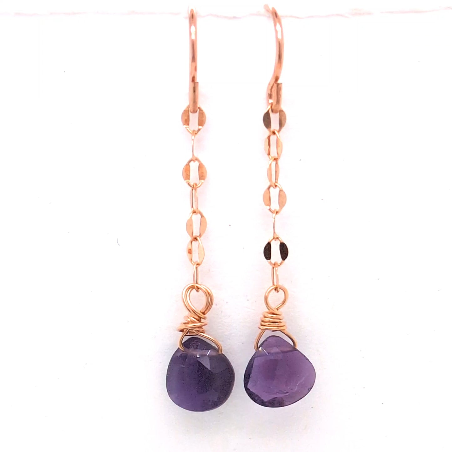Amethyst Chain Earrings