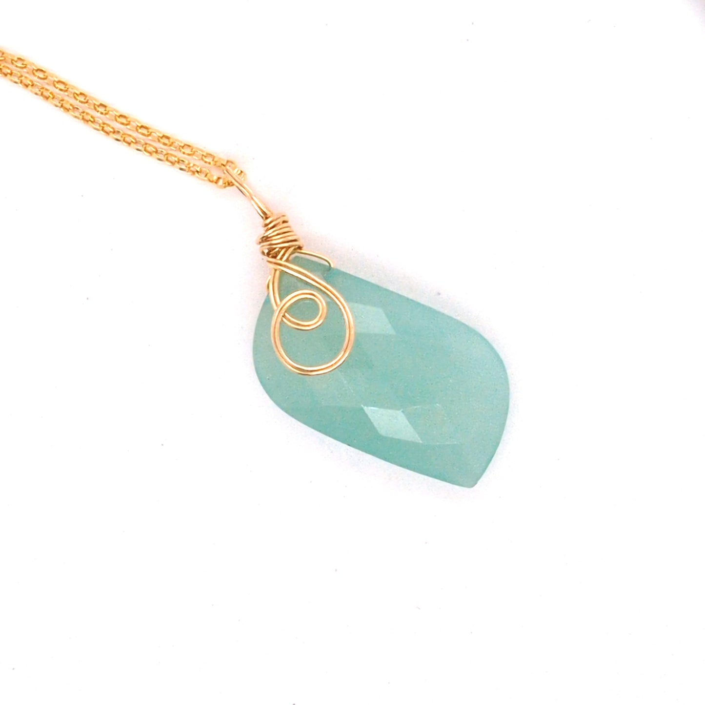 Sea Foam Chalcedony Pendant