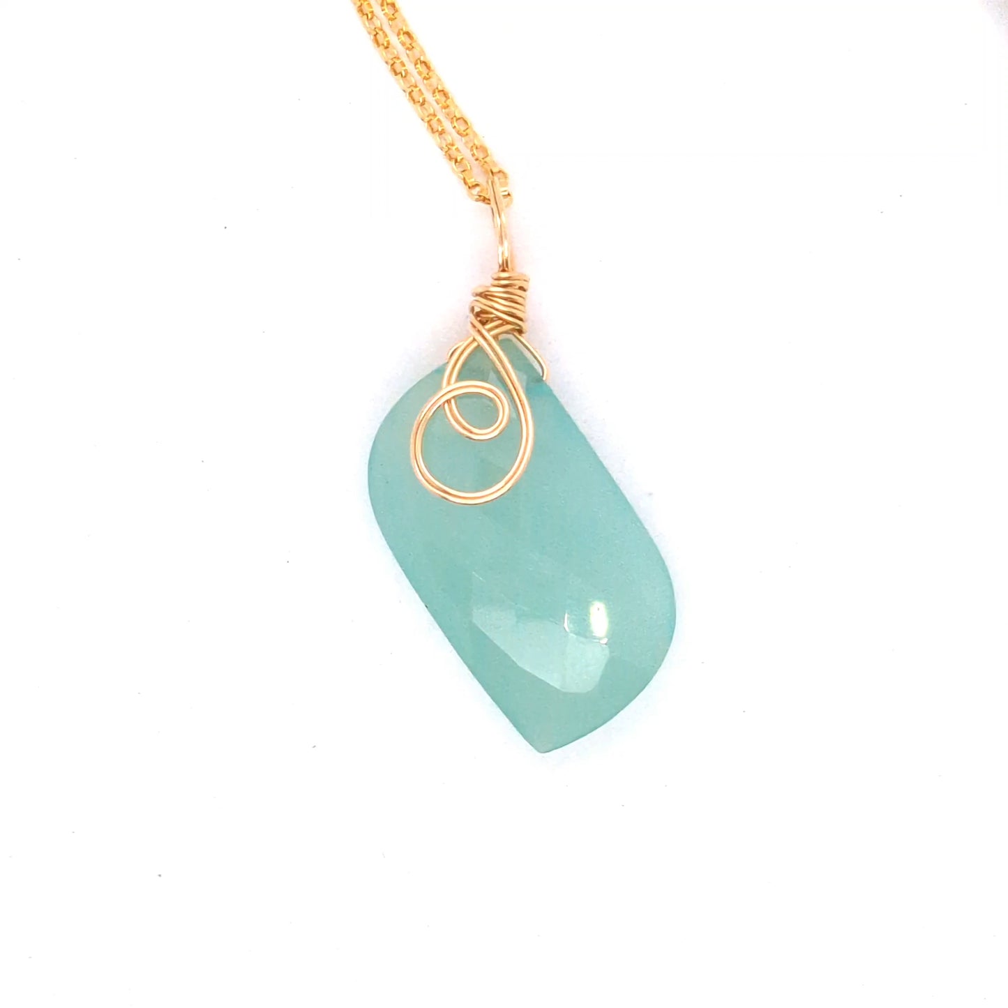 Sea Foam Chalcedony Pendant