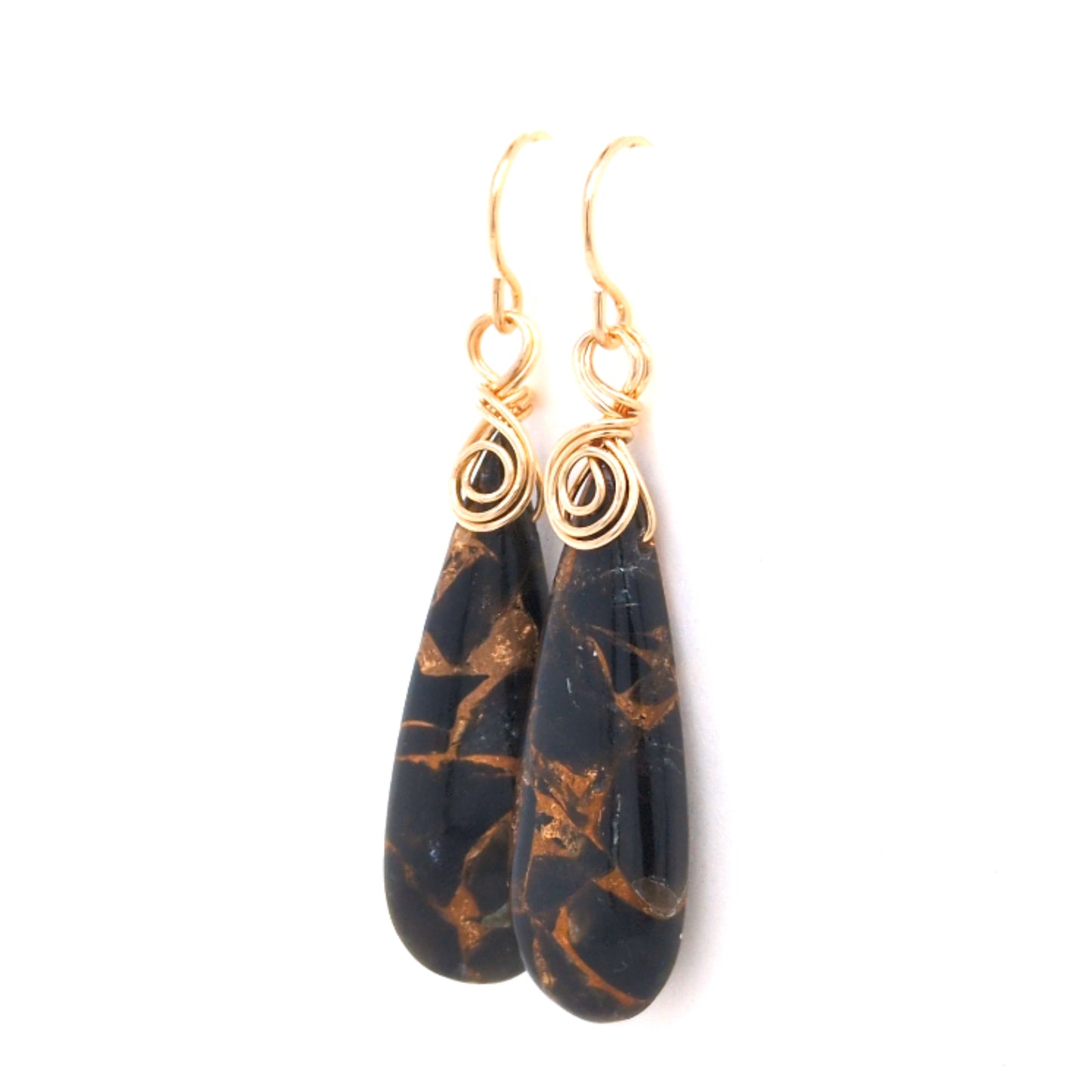 Copper Obsidian Earrings