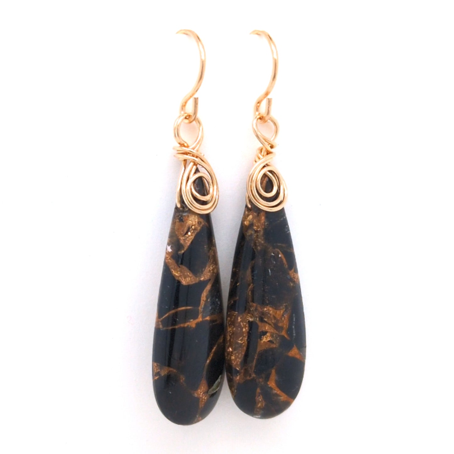 Copper Obsidian Earrings