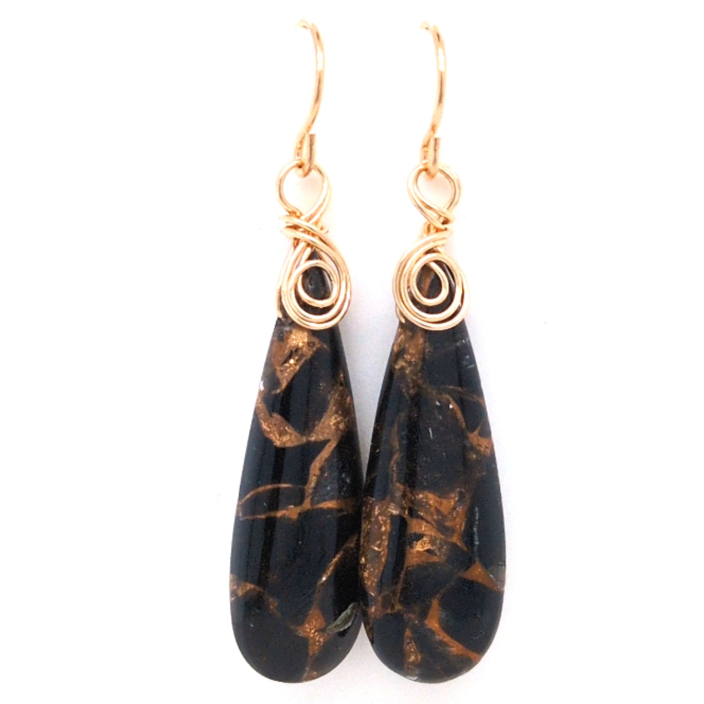 Copper Obsidian Earrings