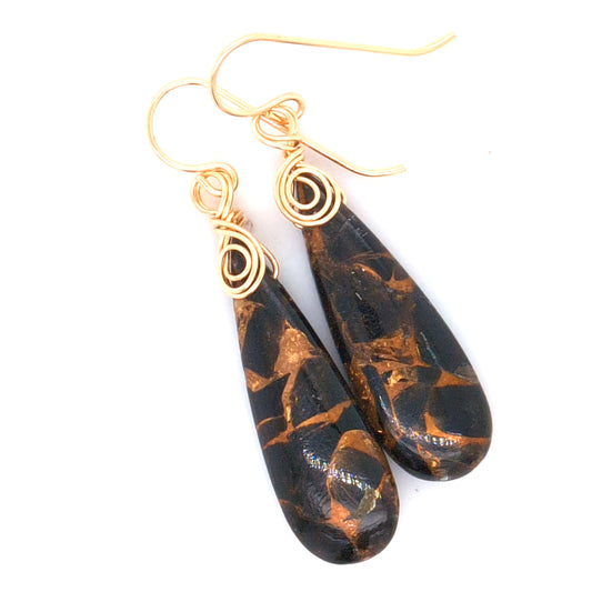 Copper Obsidian Earrings