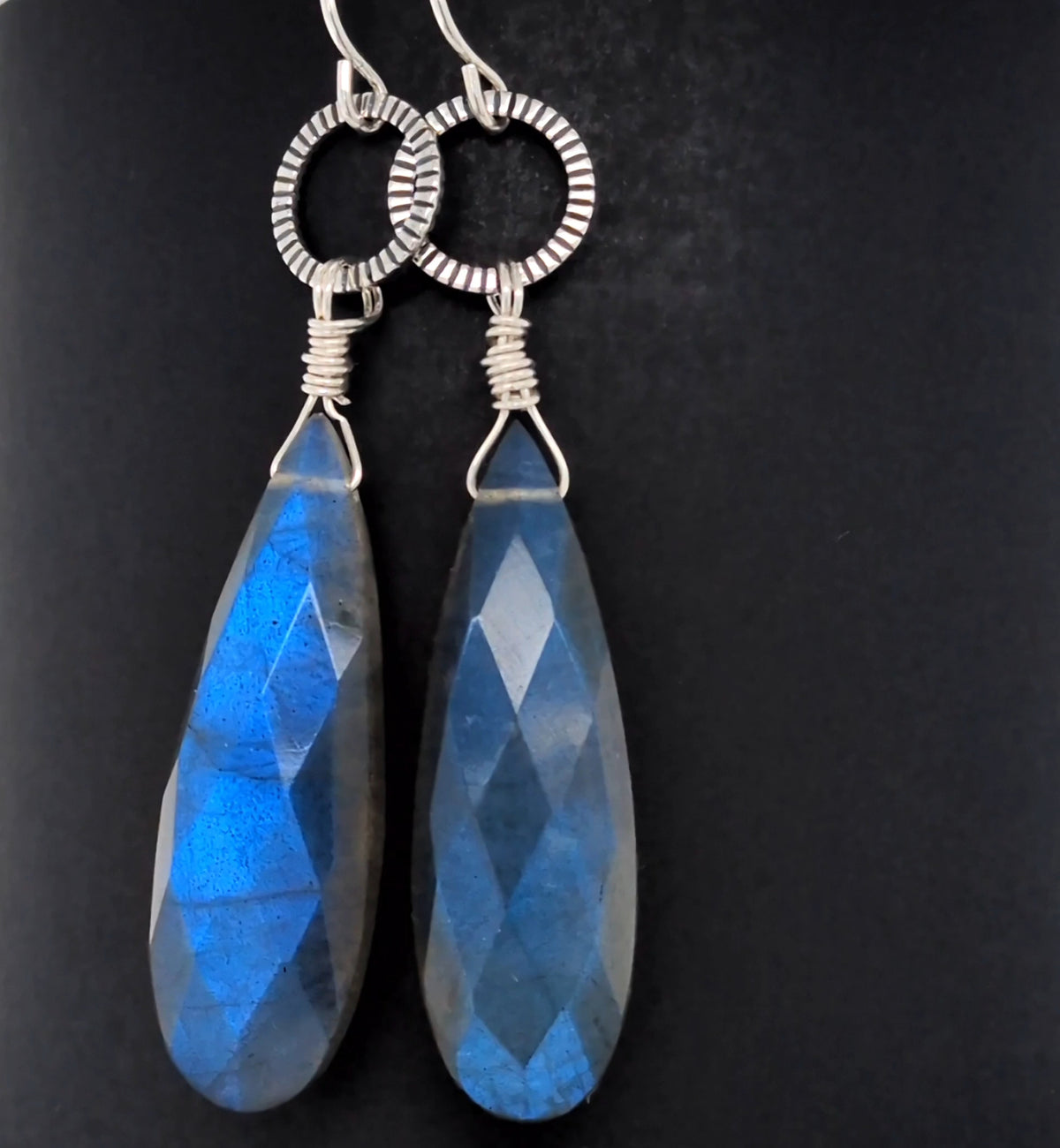 Labradorite Long Drop Earrings