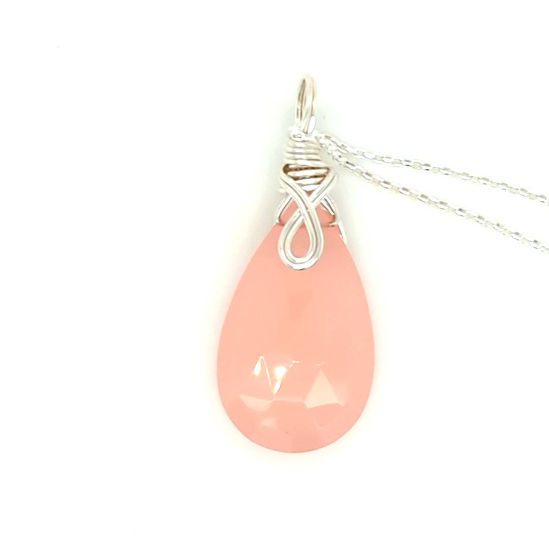 Peach/Pink Chalcedony Pendant