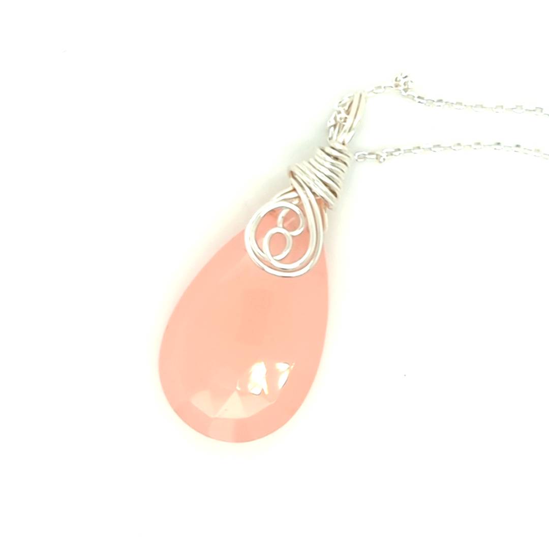 Peach/Pink Chalcedony Pendant