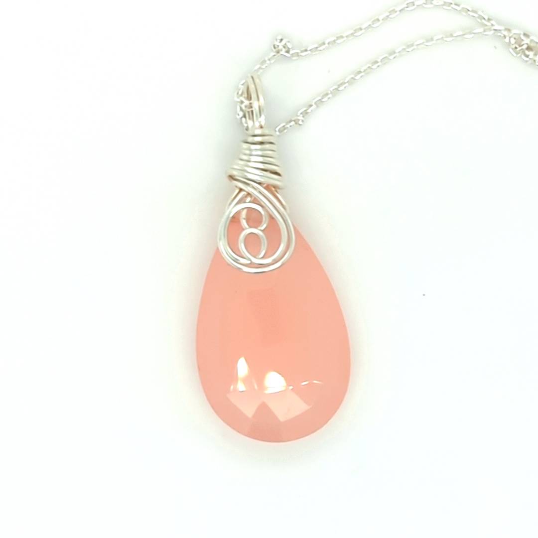 Peach/Pink Chalcedony Pendant