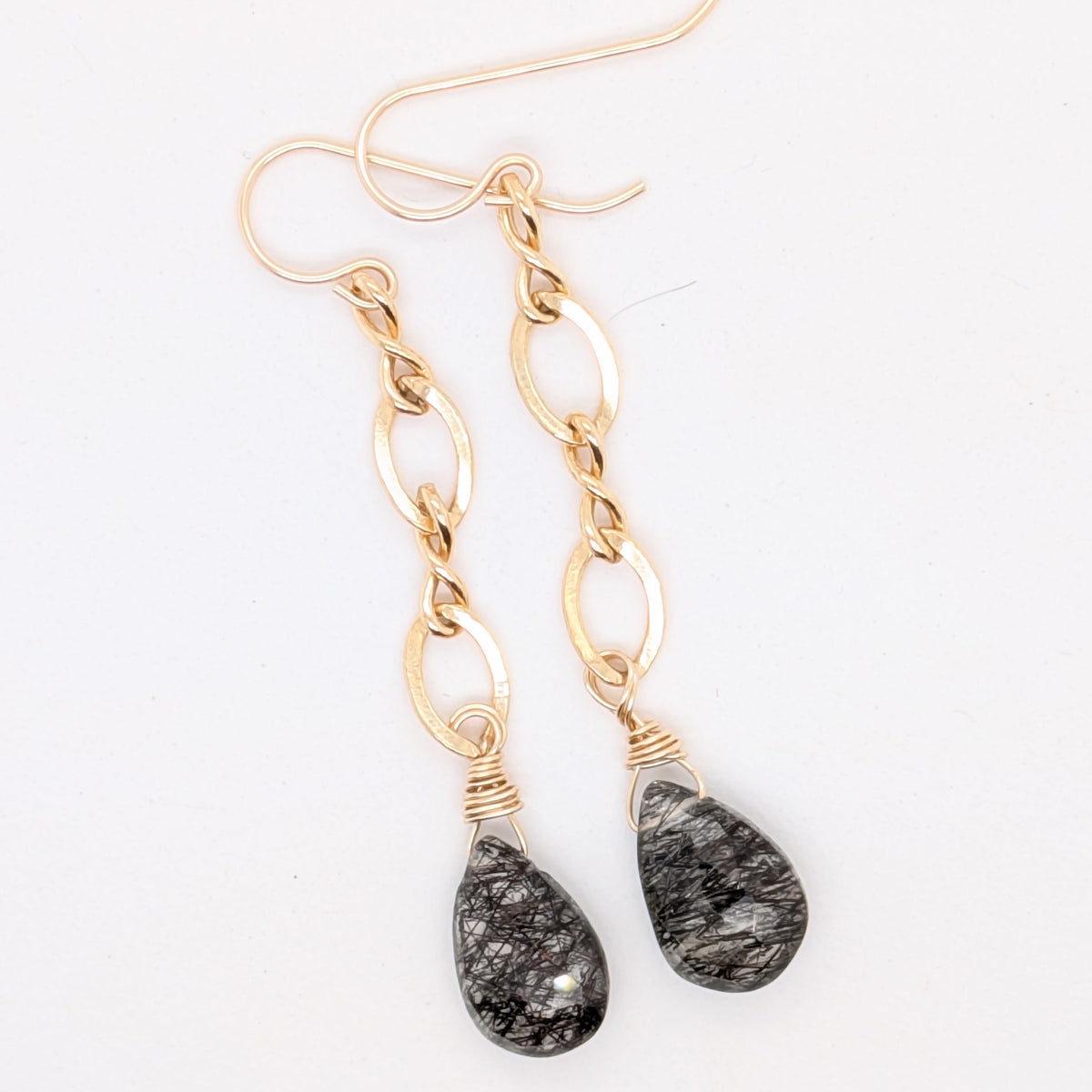 Quartz Tourmaline Drop Earrings