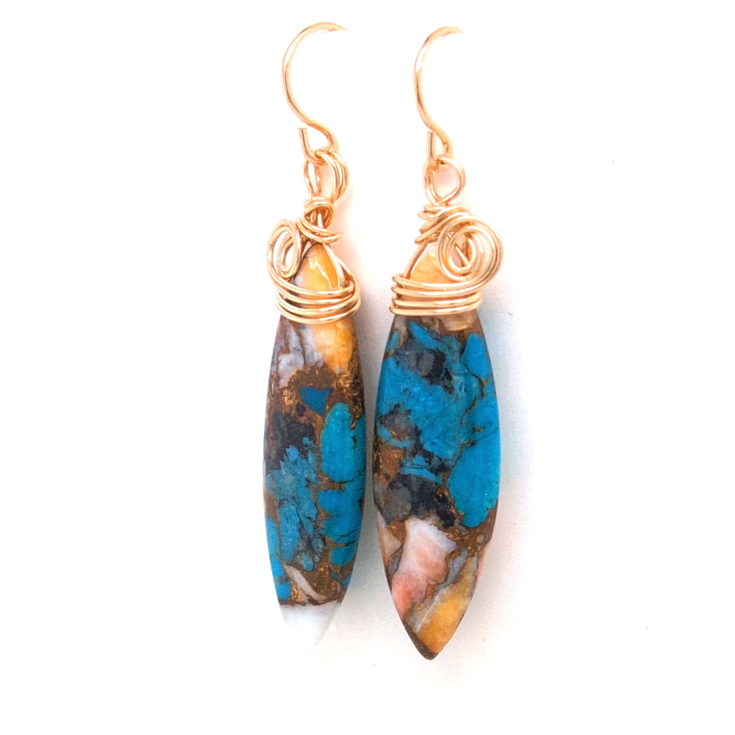 Turquoise Spiny Oyster Earrings