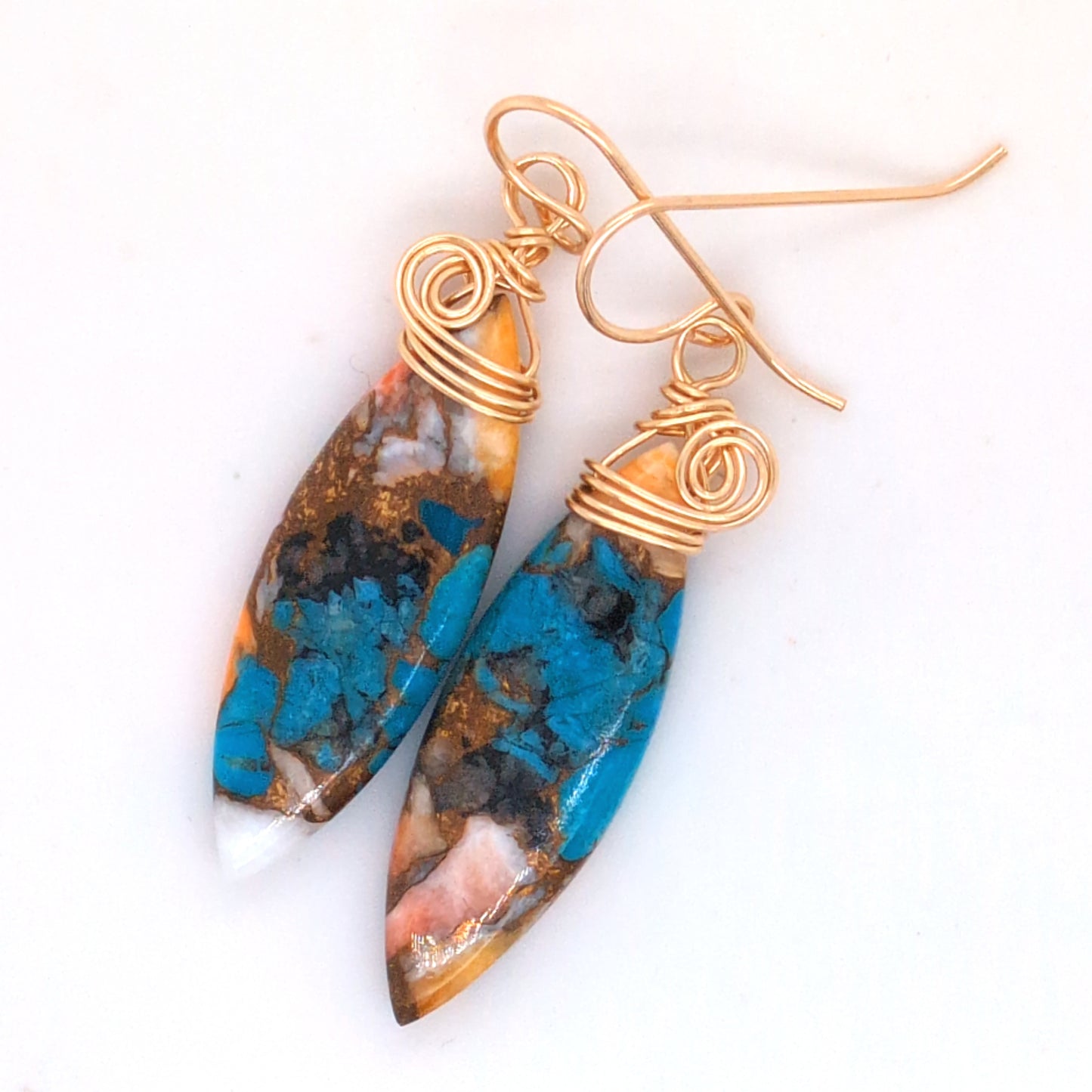 Turquoise Spiny Oyster Earrings