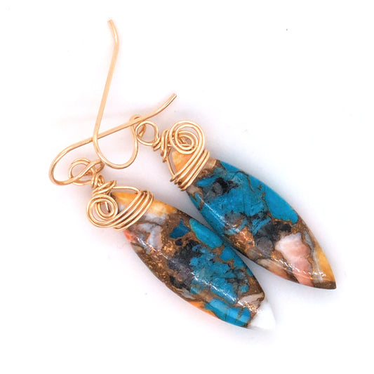Turquoise Spiny Oyster Earrings