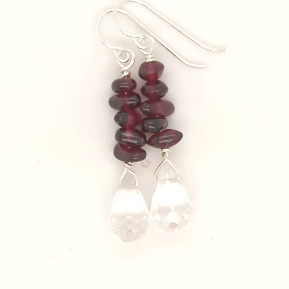 Garnet Quartz Drop Earrings
