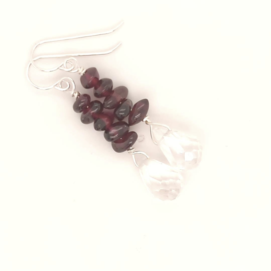 Garnet Quartz Drop Earrings