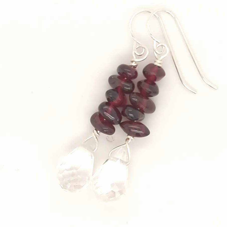 Garnet Quartz Drop Earrings