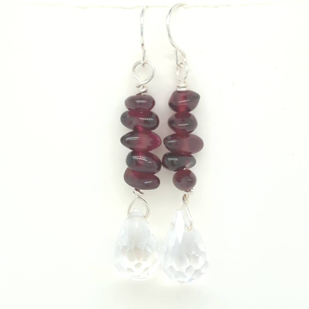 Garnet Quartz Drop Earrings