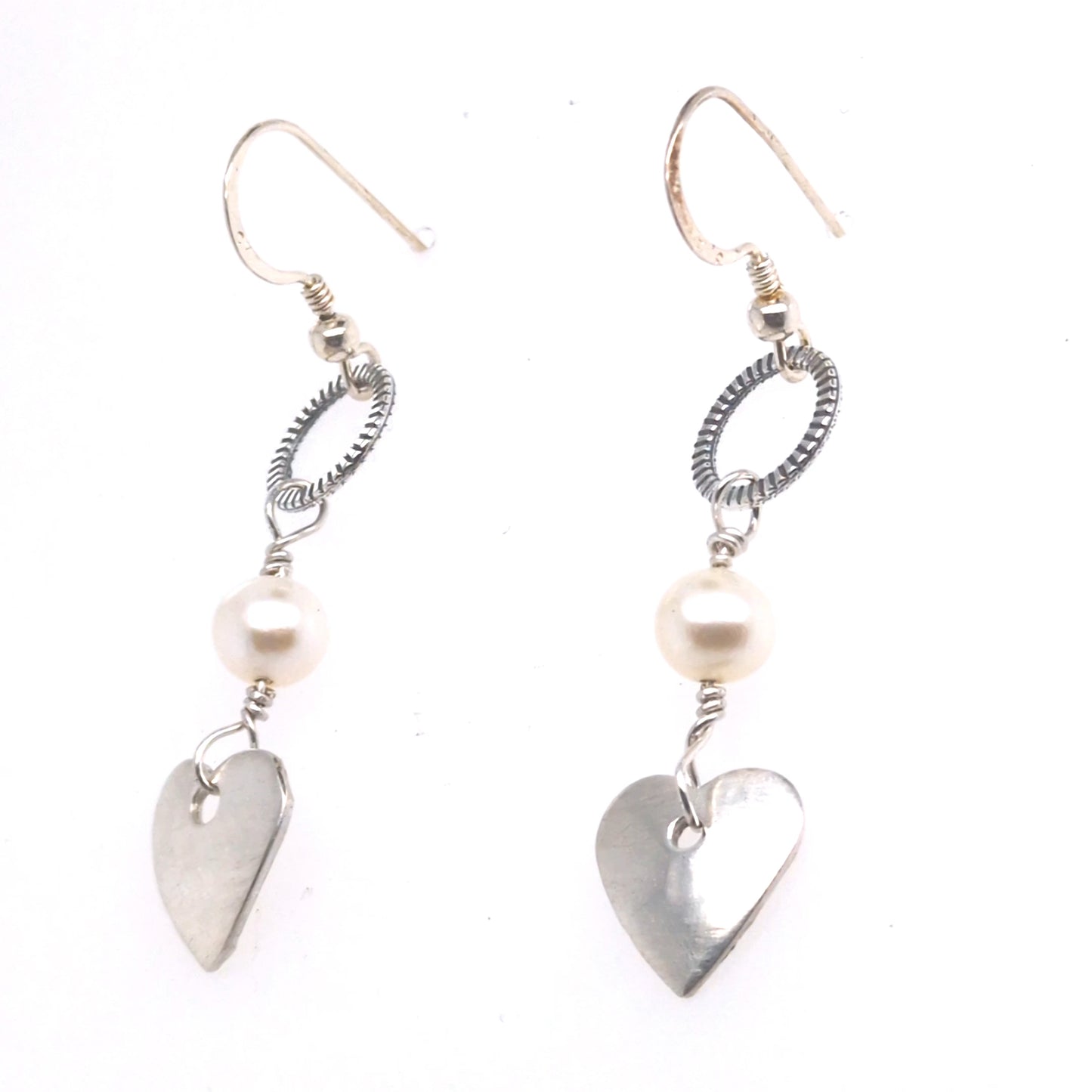 Heart and Pearl Earrings