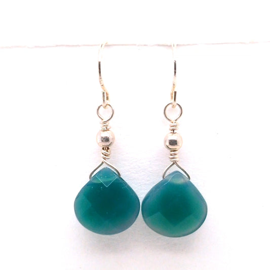 Chalcedony Teal Earrings