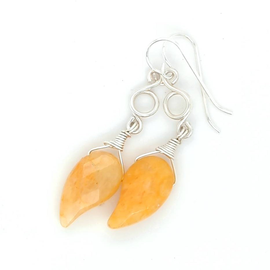 Yellow Jade Dangle Earrings