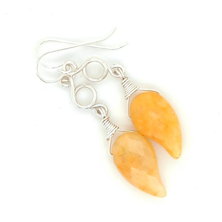 Yellow Jade Dangle Earrings