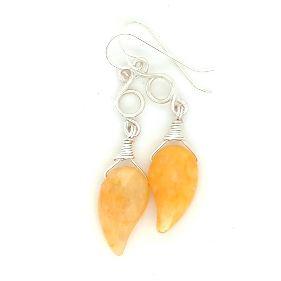 Yellow Jade Dangle Earrings