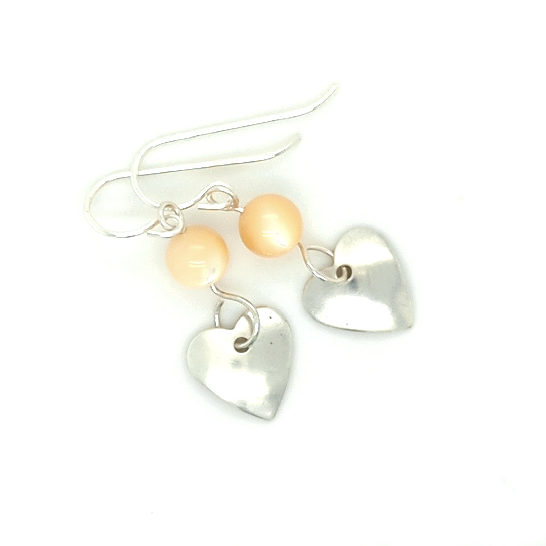 Mother Of Pearl Heart Earrings