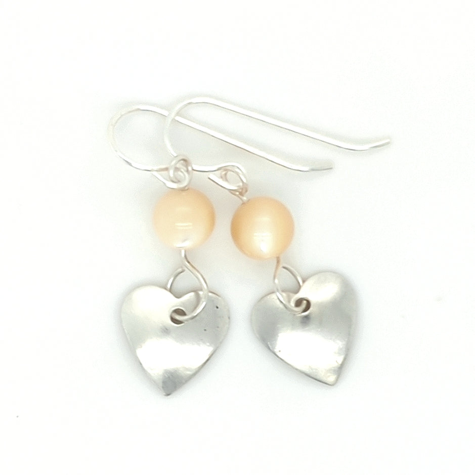 Mother Of Pearl Heart Earrings