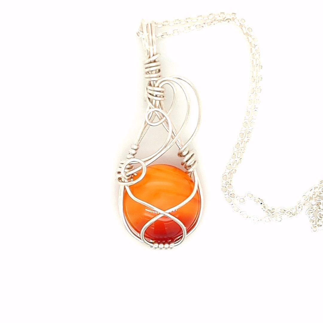Red Banded Agate Pendant