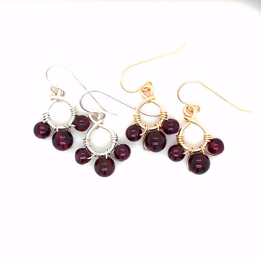 Garnet Cluster Earrings