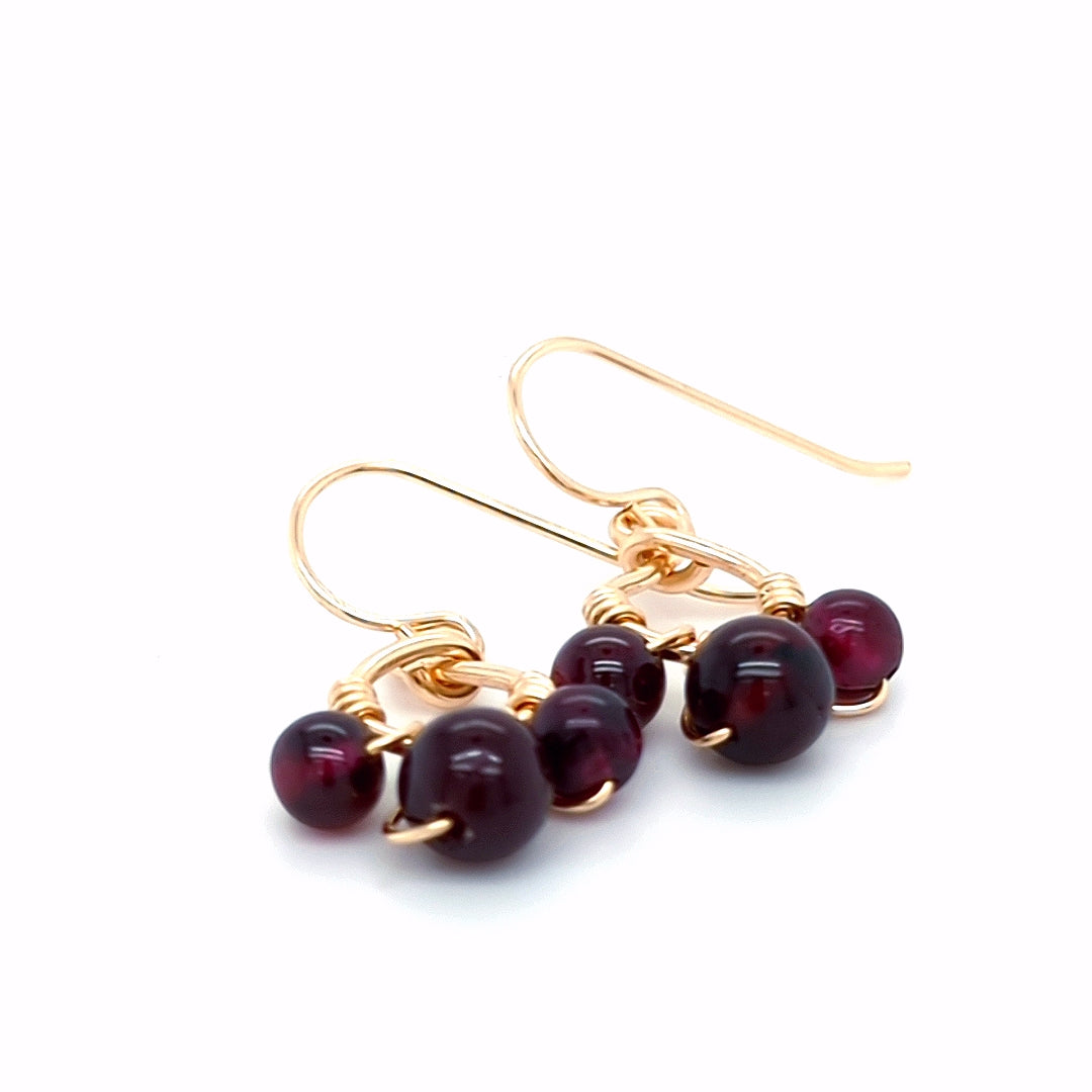 Garnet Cluster Earrings