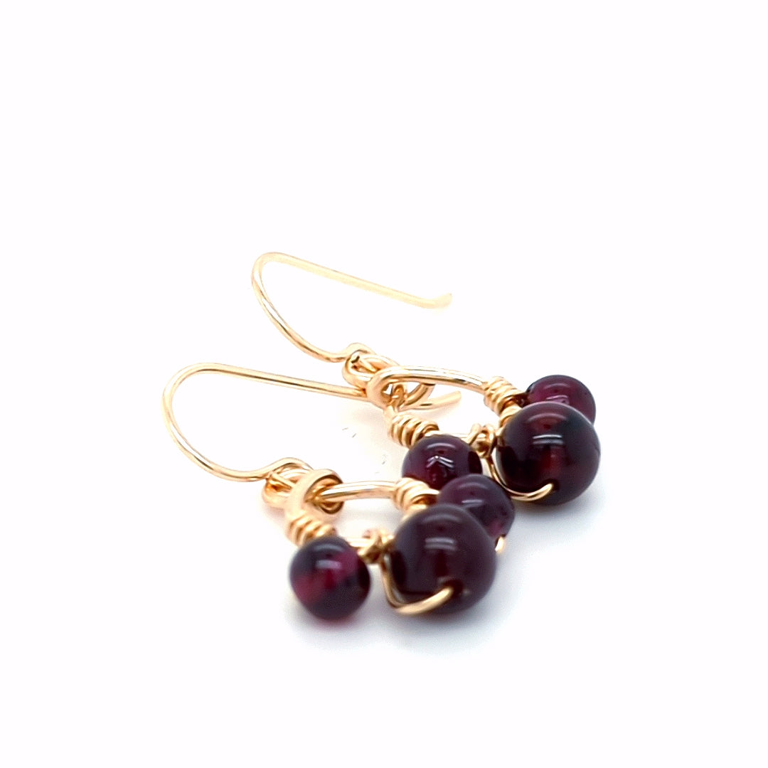 Garnet Cluster Earrings