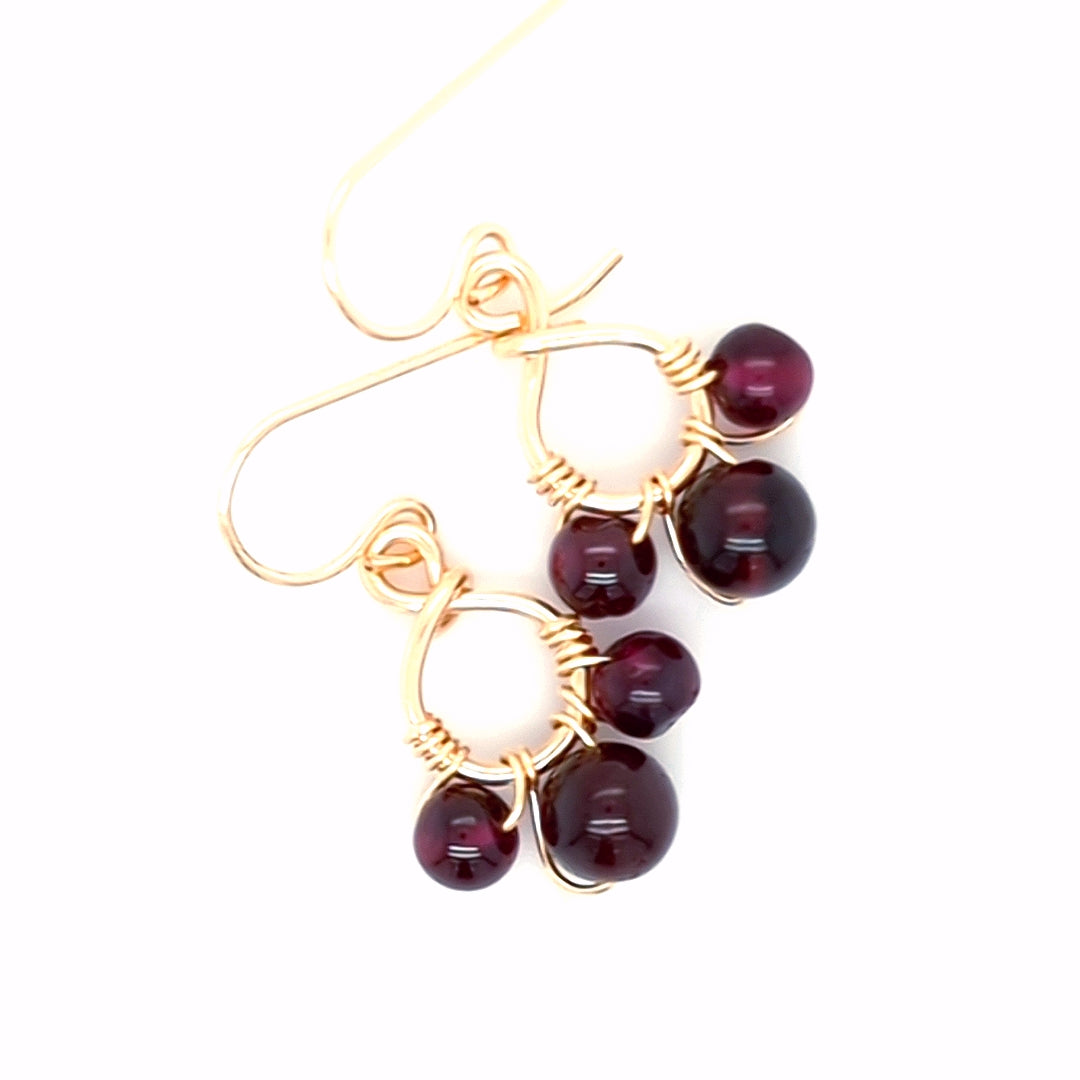 Garnet Cluster Earrings