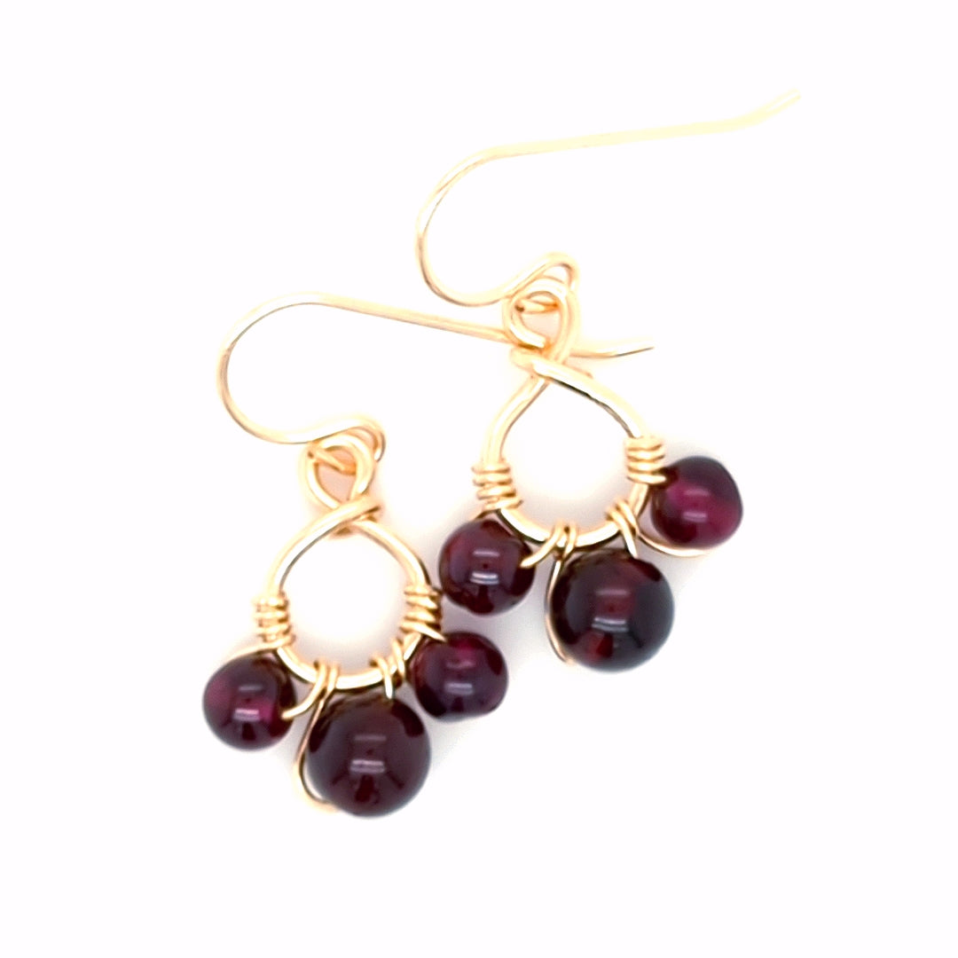 Garnet Cluster Earrings