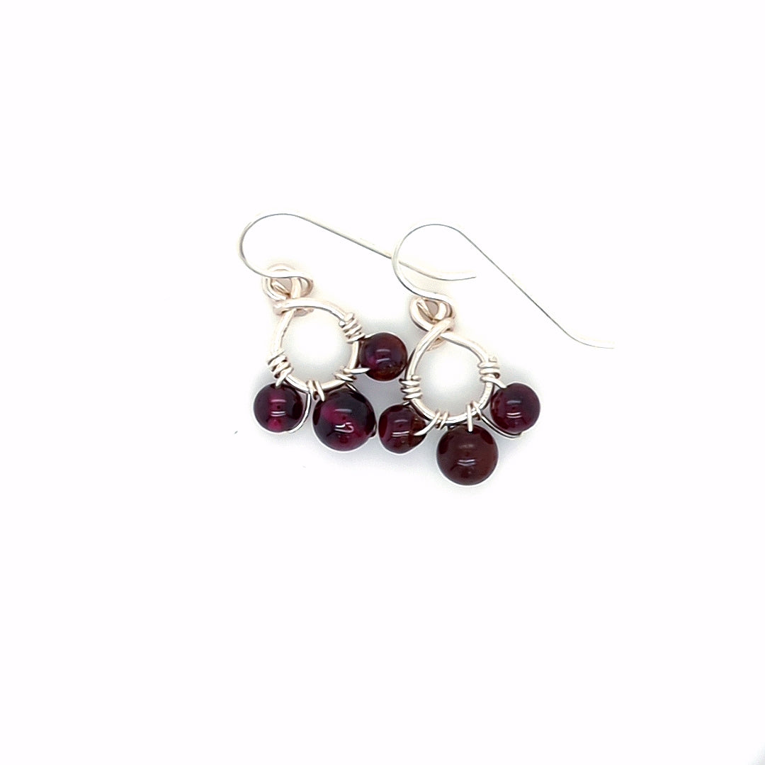 Garnet Cluster Earrings