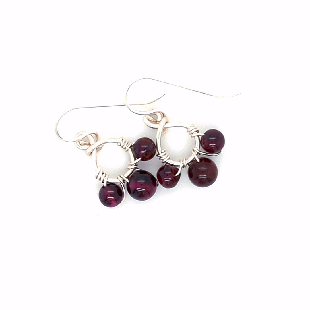 Garnet Cluster Earrings
