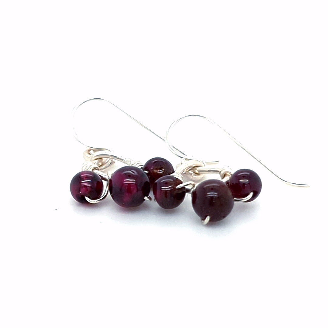 Garnet Cluster Earrings