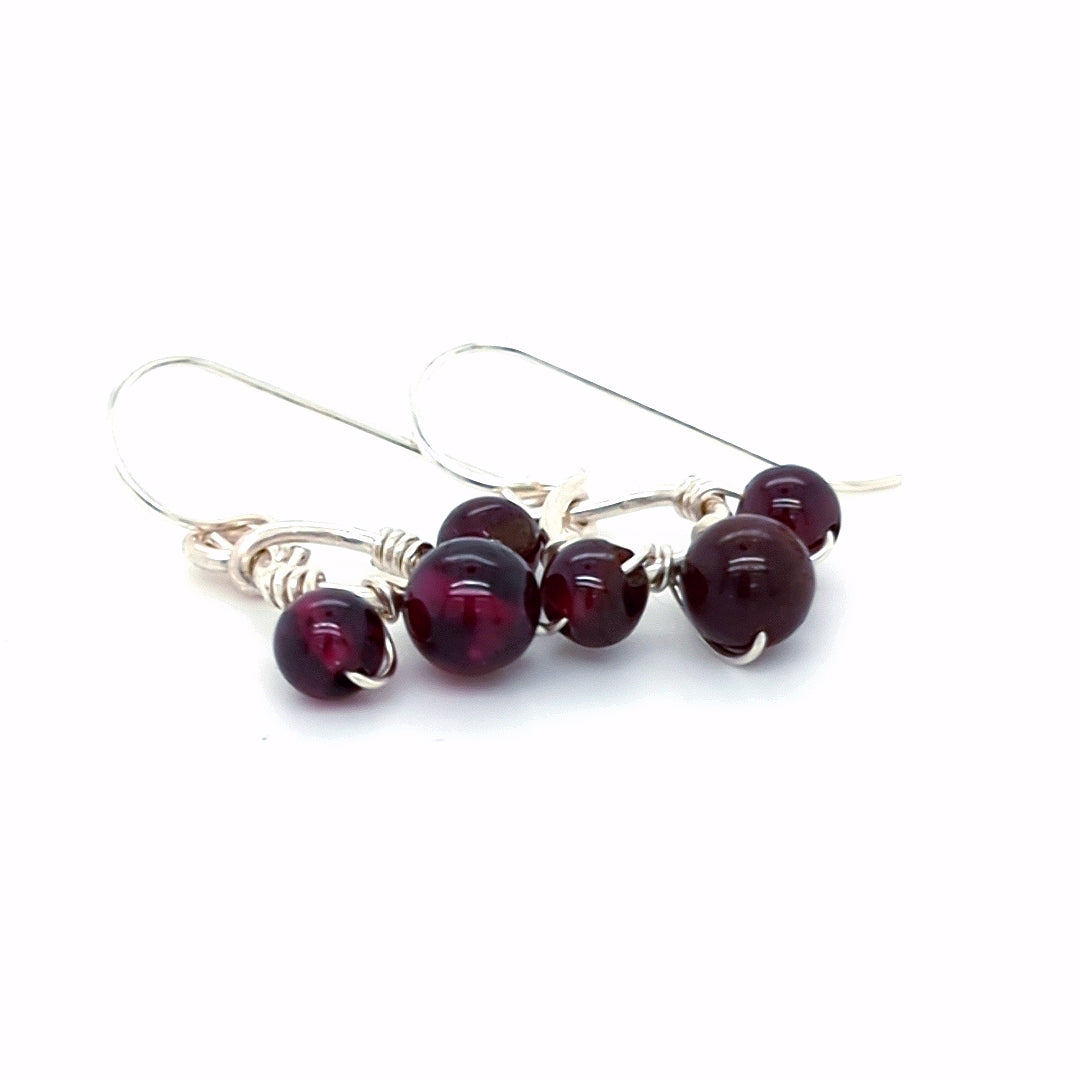 Garnet Cluster Earrings