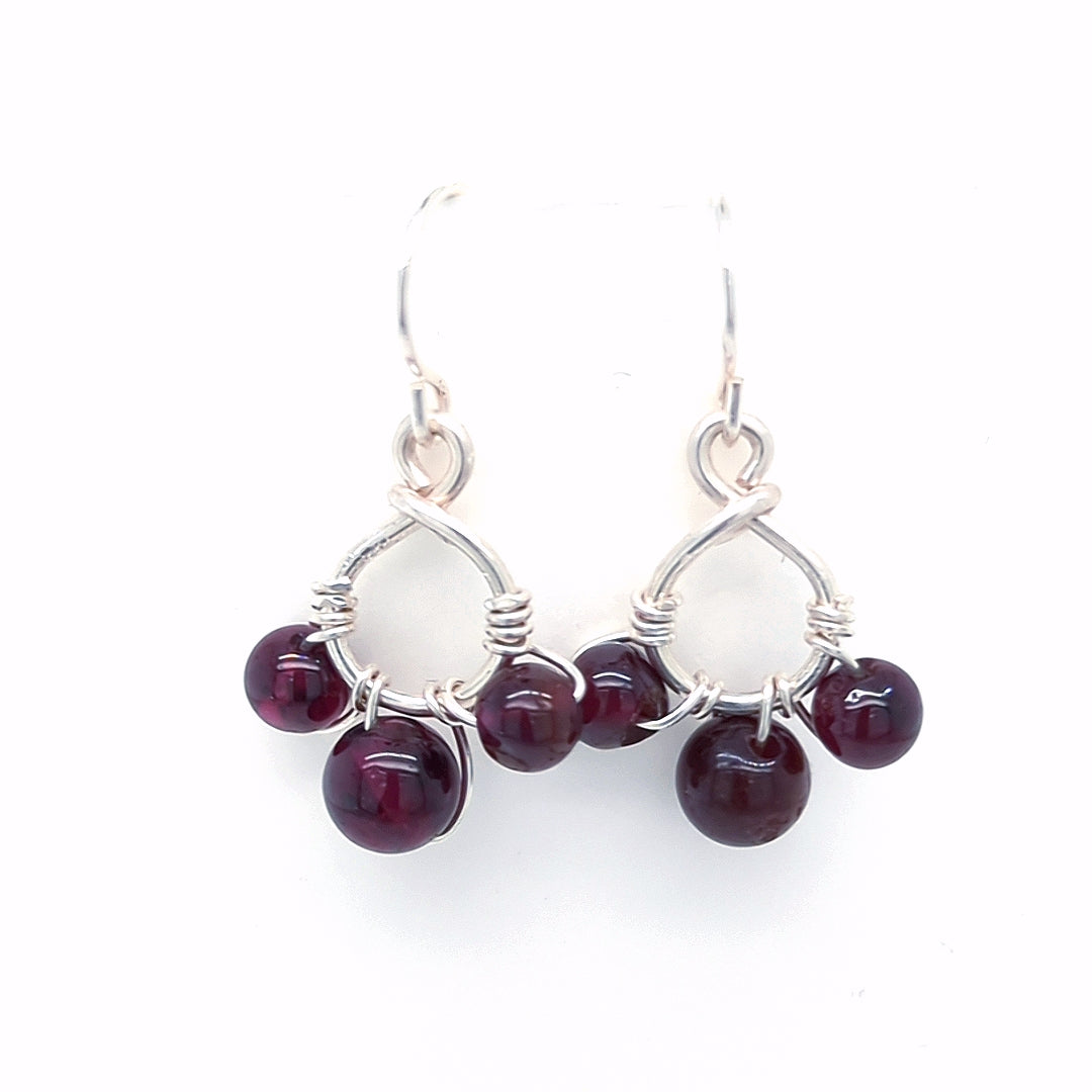 Garnet Cluster Earrings