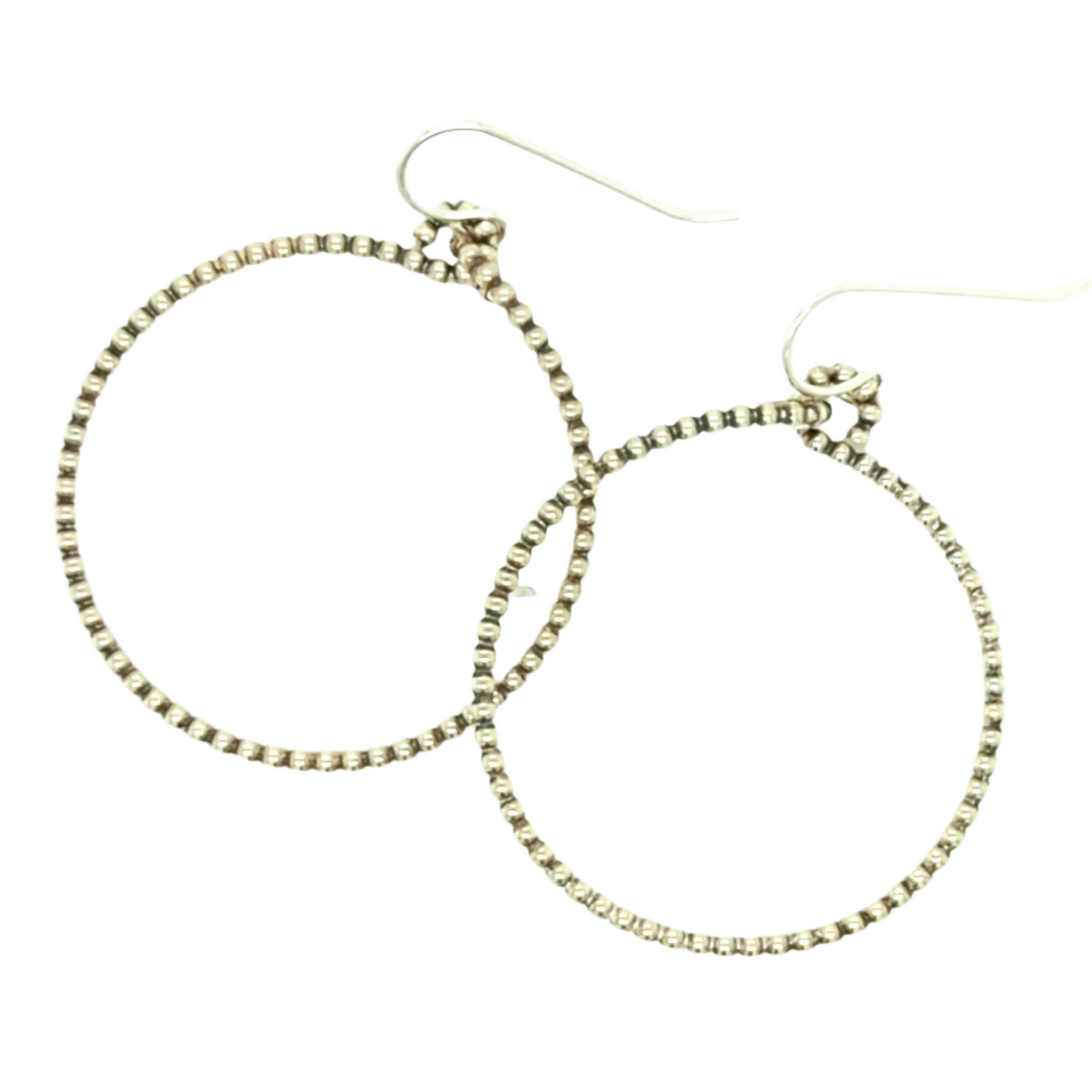 Silver Beaded Hoops