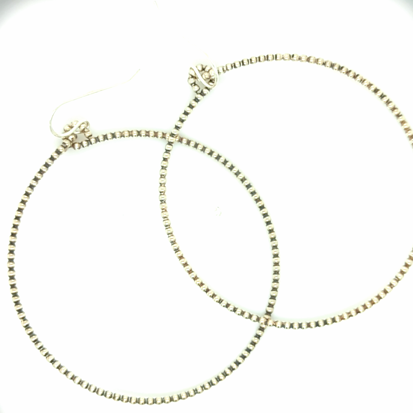 Silver Beaded Hoops