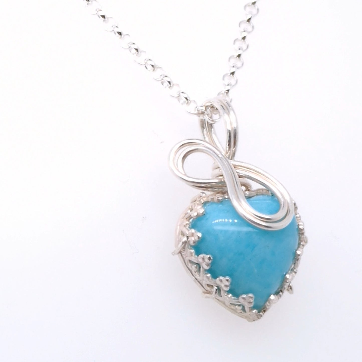 Amazonite Heart Pendant