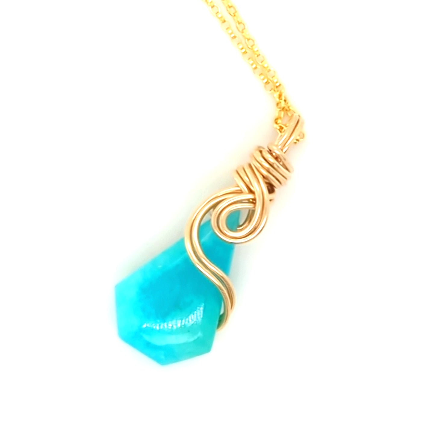 Amazonite Gold Pendant