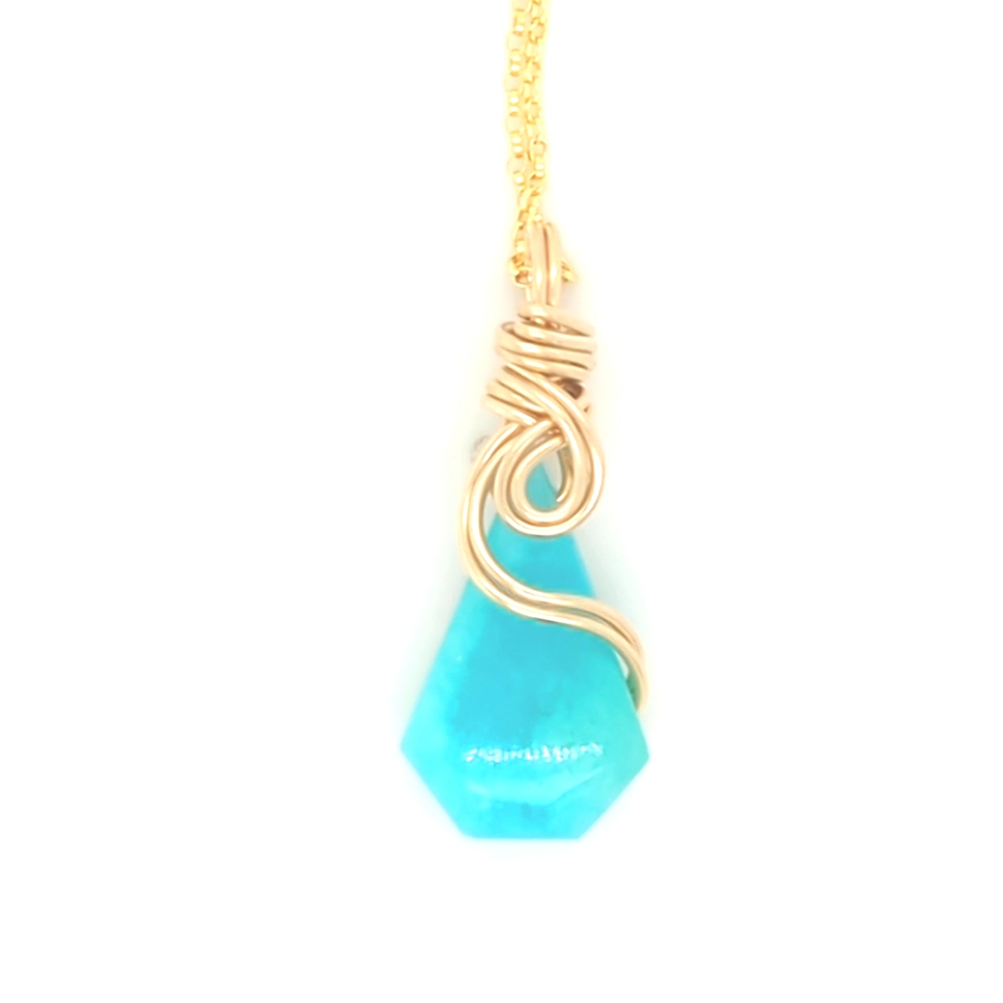 Amazonite Gold Pendant