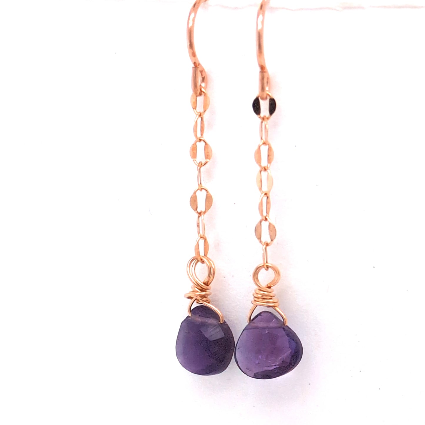 Amethyst Chain Earrings
