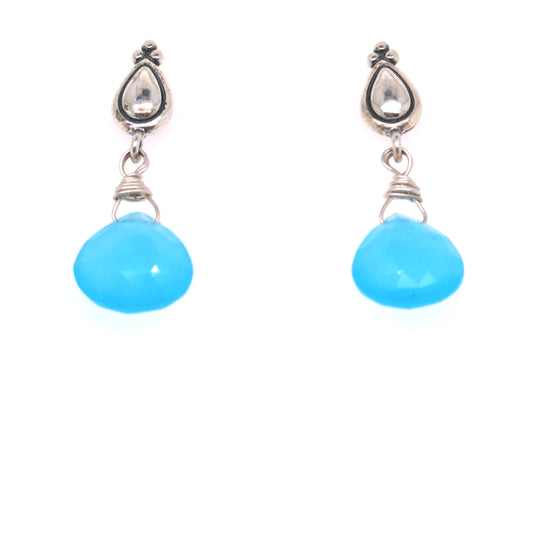 Aqua Chalcedony Post Earrings