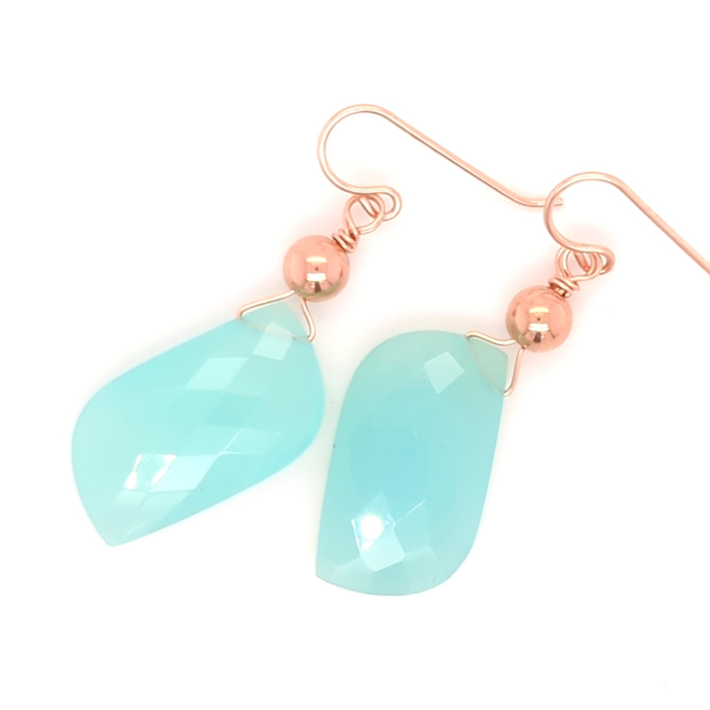 Teal Chalcedony Earrings