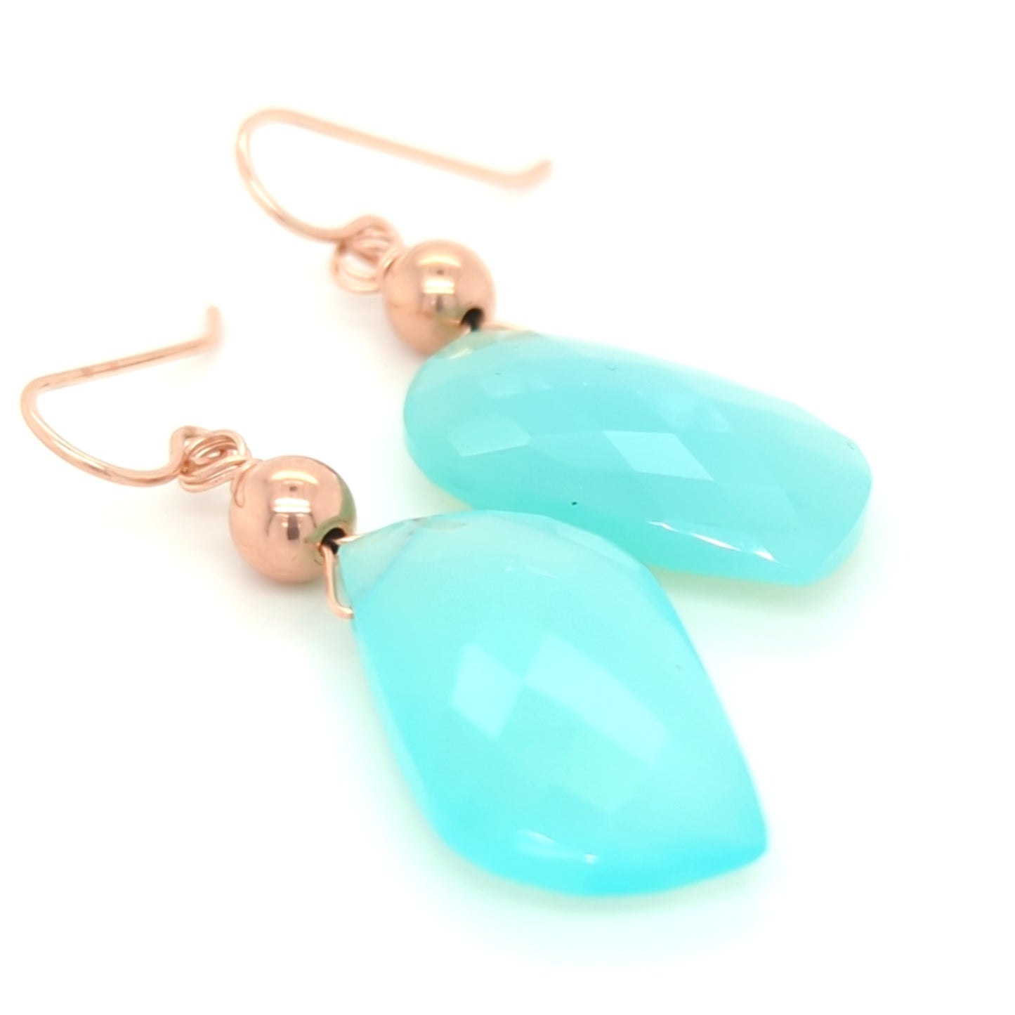 Teal Chalcedony Earrings