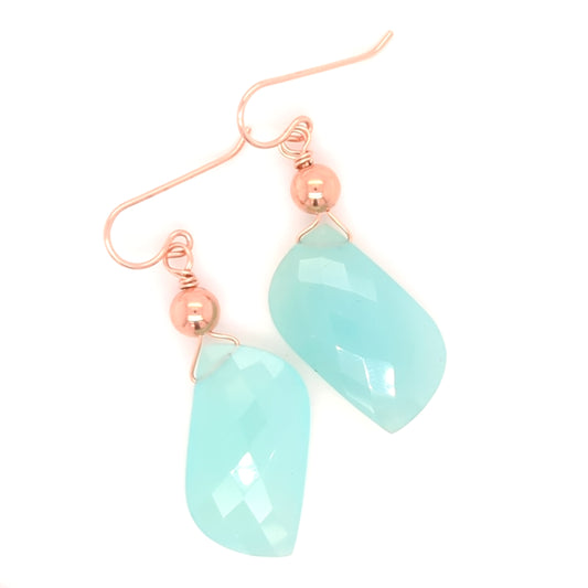 Teal Chalcedony Earrings